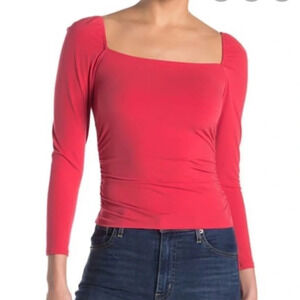 Abound Ruched Square Neck Top​​​​​​​​​​